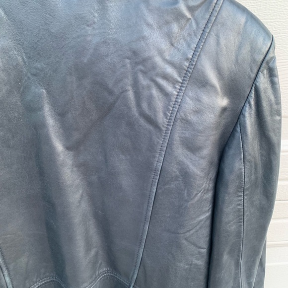 wilson leather black leather coat women’s size M - Picture 5 of 8